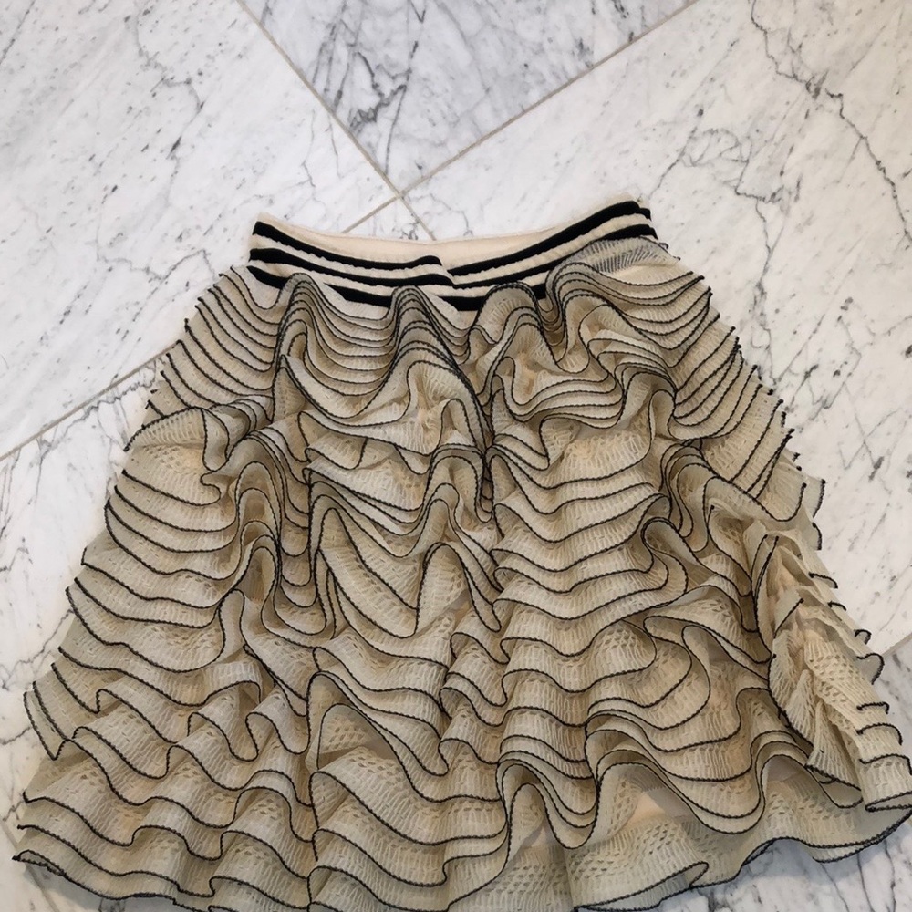 Alexander McQueen ruffle cream skirt
